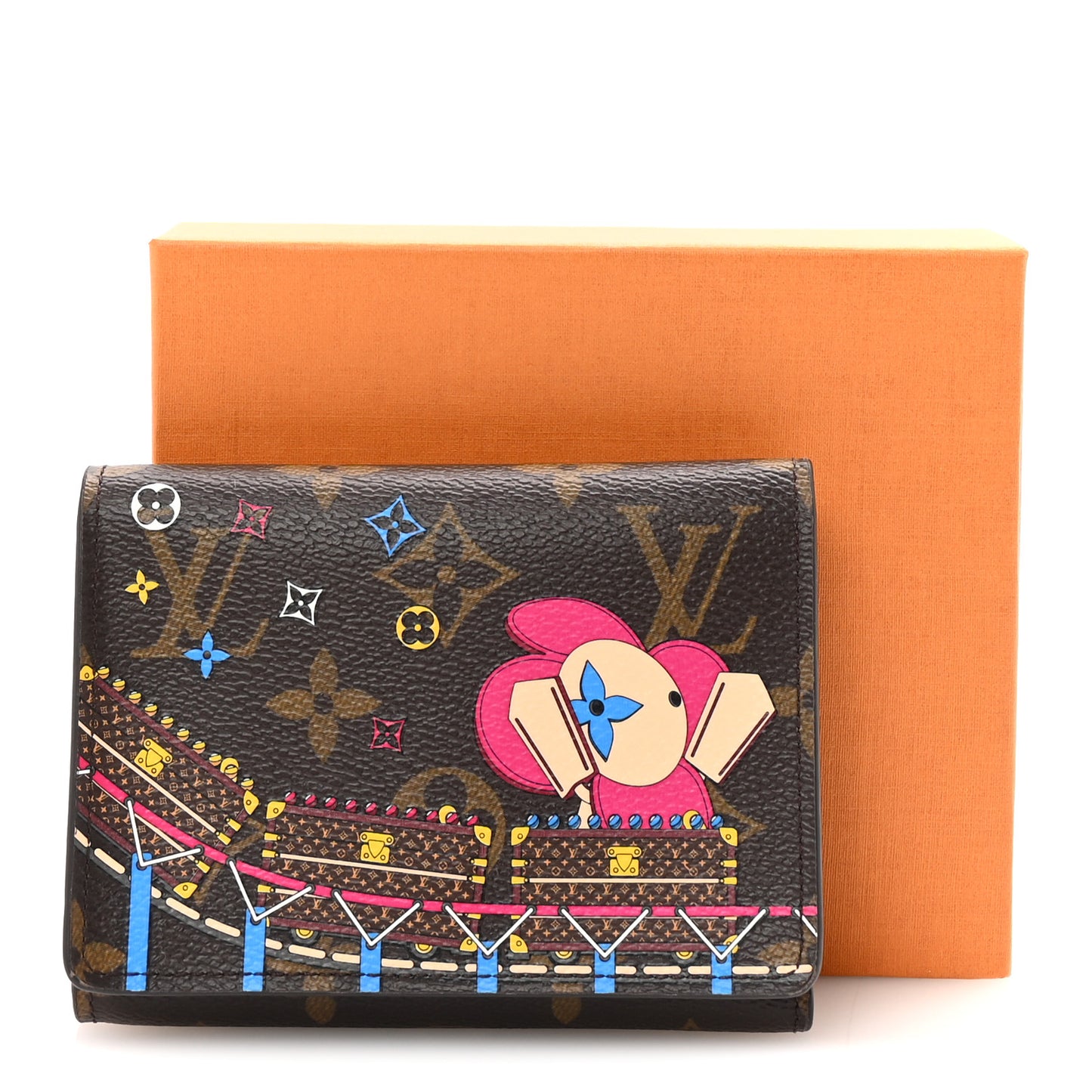 Monogram 2020 Christmas Animation Roller Coaster Victorine Wallet Pivoine