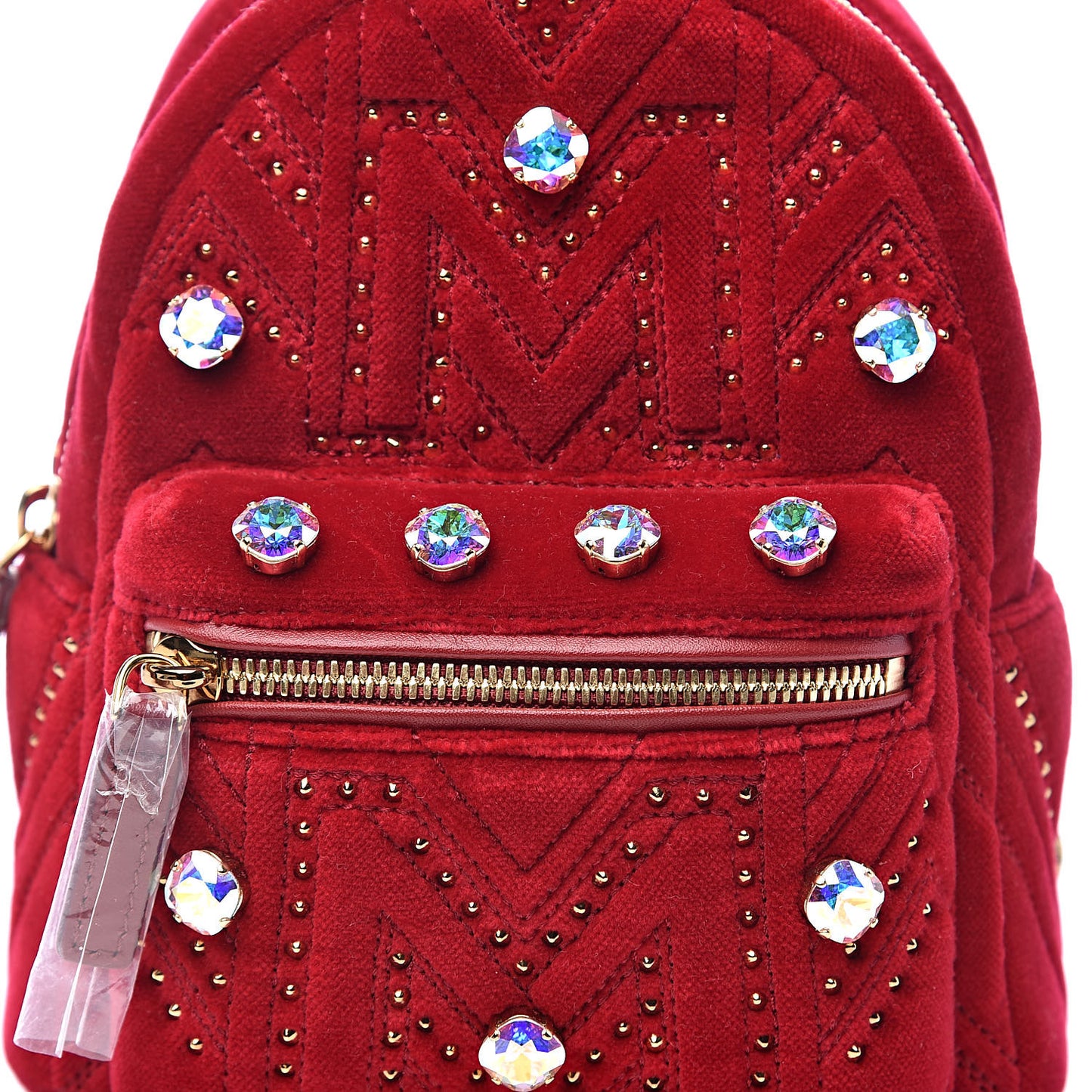 Velvet Swarovski Crystal Bebe Boo Backpack Viva Red