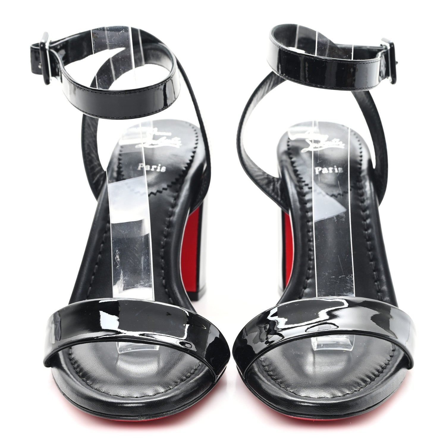 Christian Louboutin Patent Miss Sabina 85 Sandals 37.5 Black