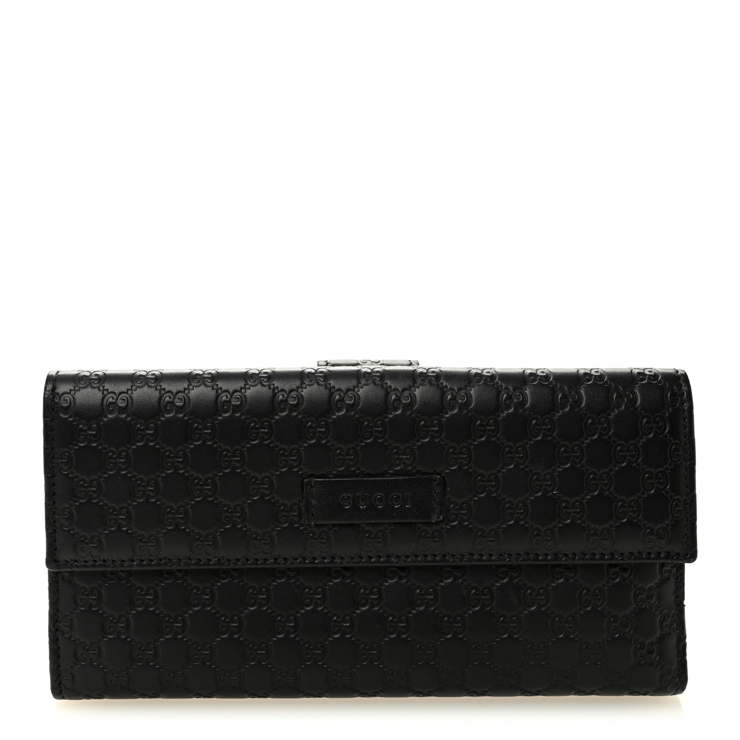 Microguccissima Continental Flap Wallet Black