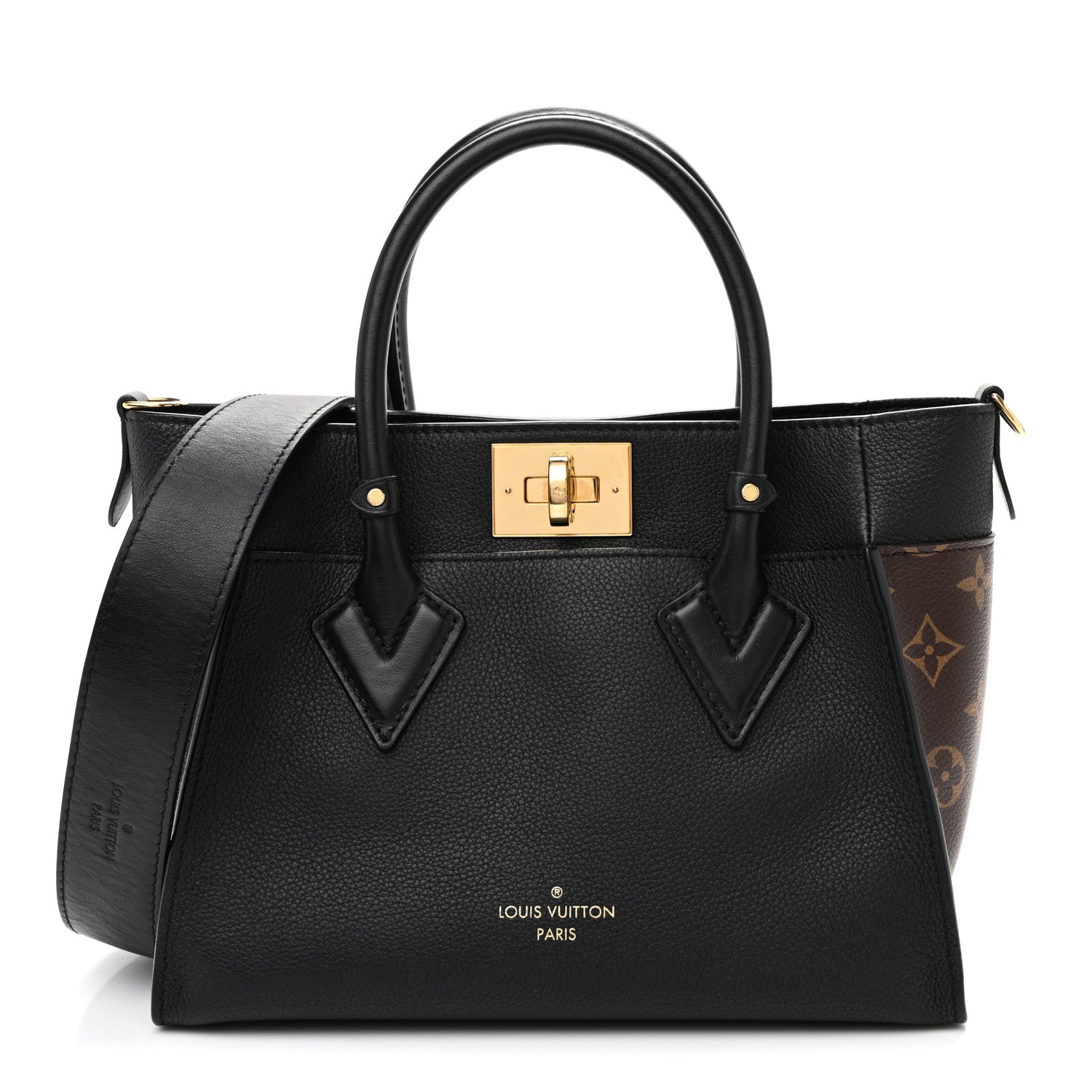 Louis Vuitton Calfskin Monogram On My Side PM Black 1 of 9