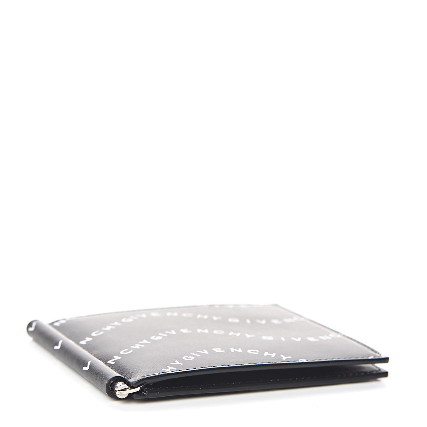 Calfskin Waves Print Billfold Wallet Black White