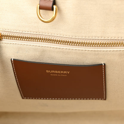 Burberry Canvas Smooth Calfskin Medium Two Tone Freya Tote Brown 6 of 9