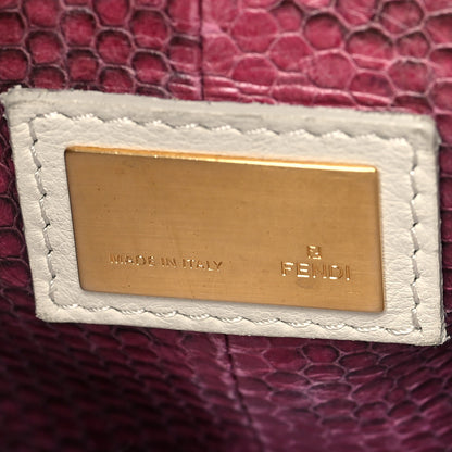 Fendi Goatskin Watersnake Large Peekaboo Iconic Satchel White 11 of 16