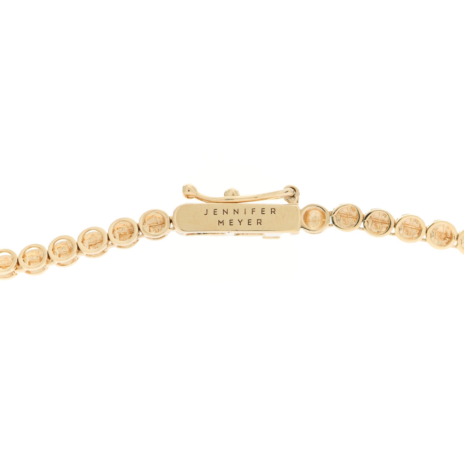 Jennifer Meyer 18K Yellow Gold Diamond Mini Single Bezel Tennis Necklace 4 of 5