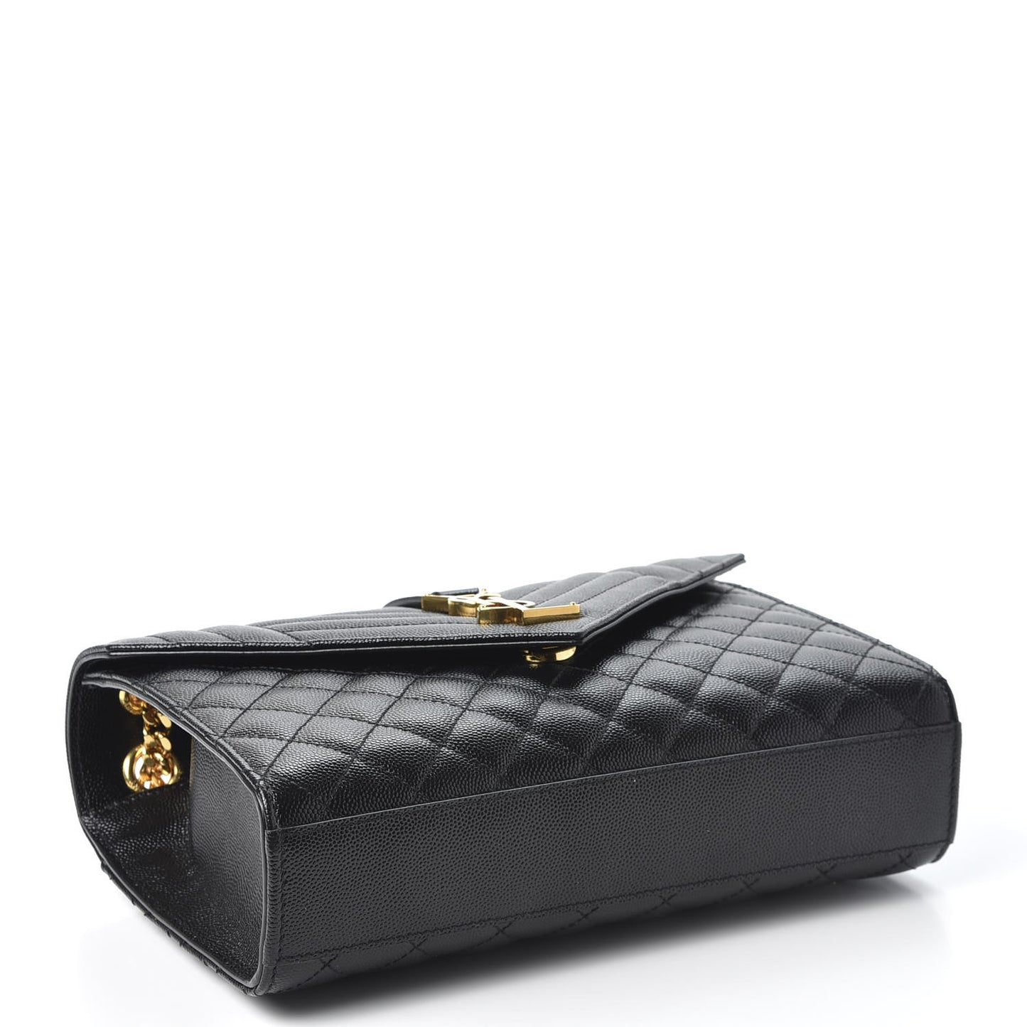 Grain De Poudre Textured Mixed Matelasse Triquilt Medium Monogram Satchel Black