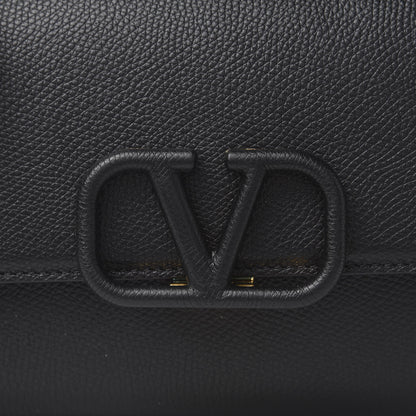Valentino Garavani Grained Calfskin VSling Clutch With Shoulder Strap Black 9 of 9