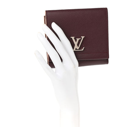 Louis Vuitton Calfskin LockMe II Compact Wallet Prune 2 of 8
