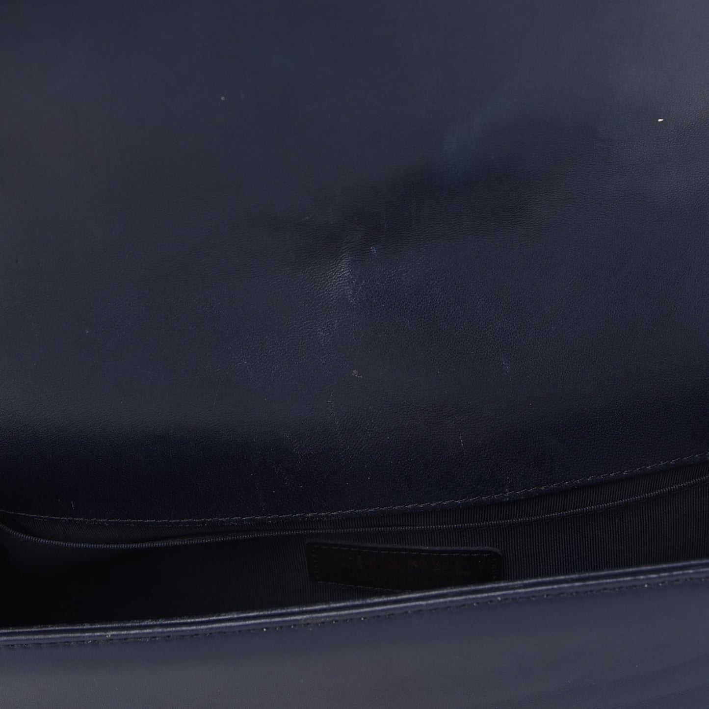 Lambskin Quilted Medium Boy Flap Dark Navy