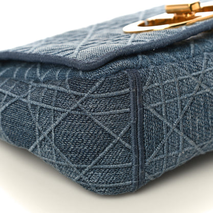 Christian Dior Denim Cannage Small Caro Bag Blue 7 of 9
