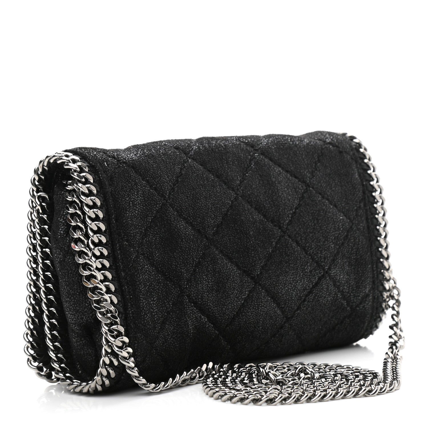 Stella McCartney Shaggy Deer Quilted Falabella Crossbody Bag Black 3 of 11