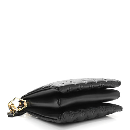 Louis Vuitton Lambskin Embossed Monogram Coussin PM Black 4 of 9