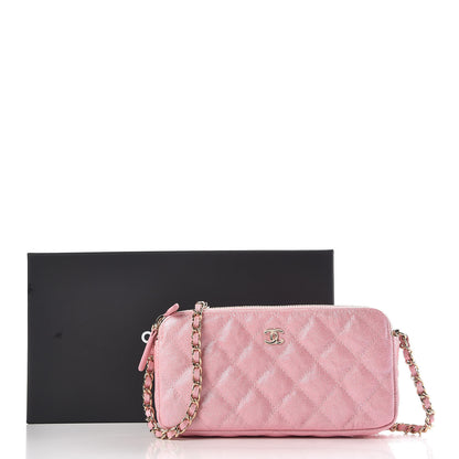 Chanel Iridescent Caviar Quilted Clutch With Chain Rose 12 of 12