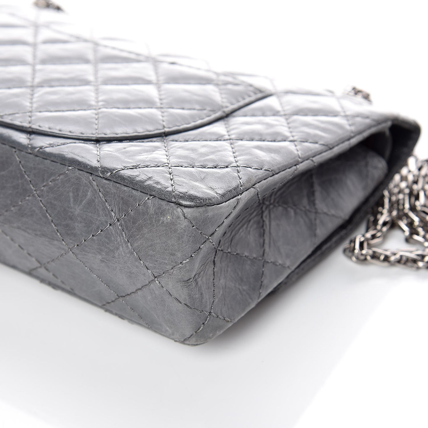 Aged Calfskin Quilted 50th Anniversary 2.55 Reissue 225 Flap Grey