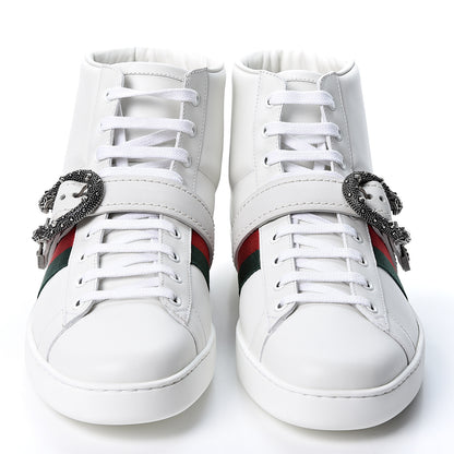 Gucci Calfskin Ayers Web Mens Dionysus High Top Sneakers 11 White 3 of 10