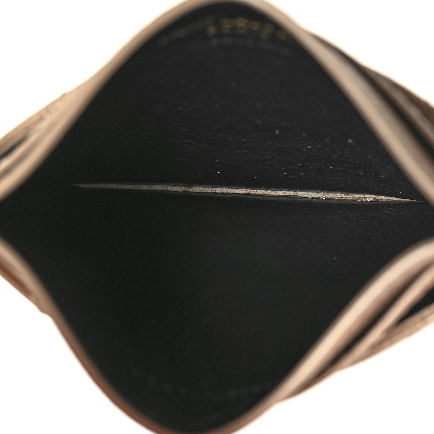 Grain De Poudre Matelasse Chevron Monogram Credit Card Case Dark Beige