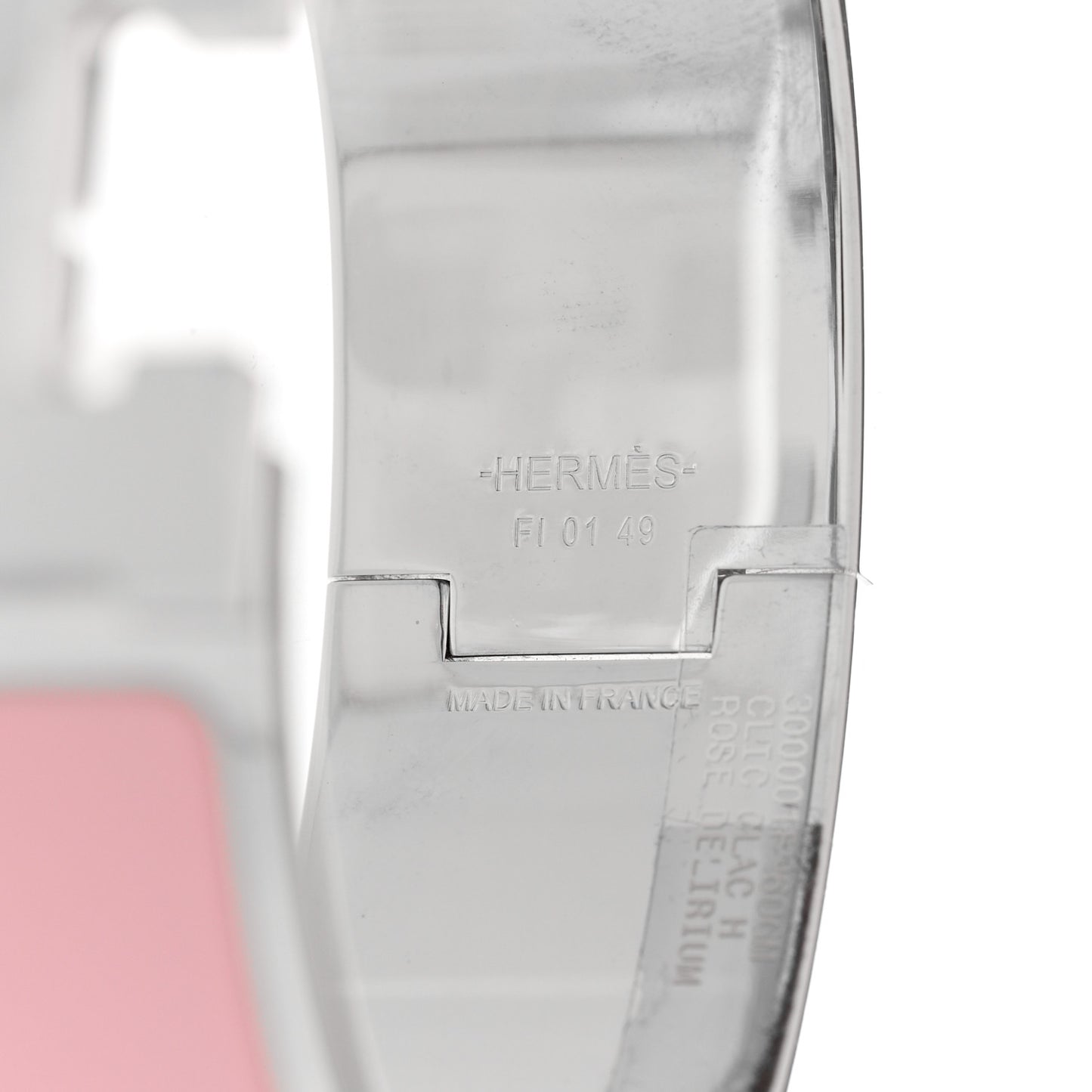 Enamel Wide Clic Clac H Bracelet GM Rose Delirium