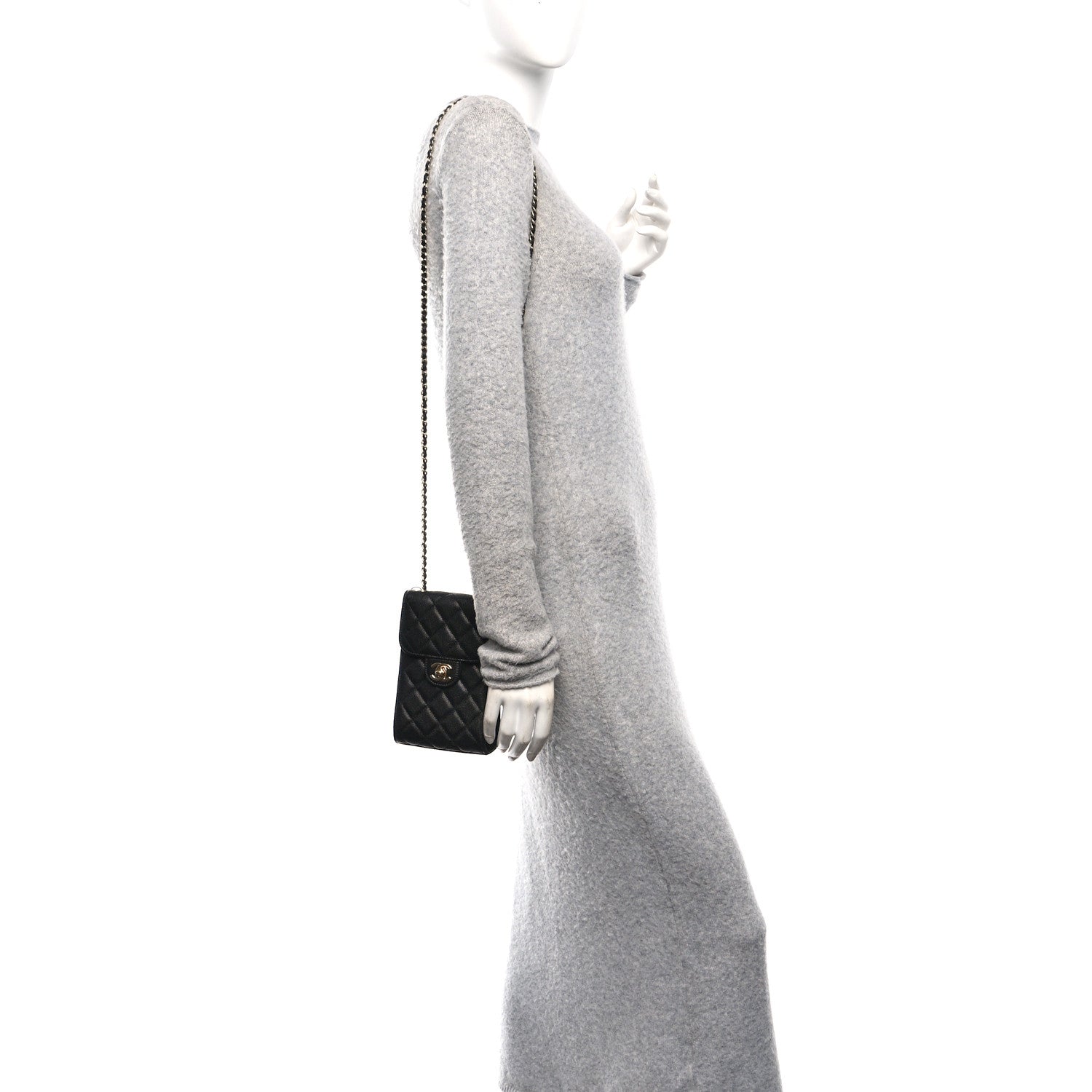 Chanel Caviar Quilted Classic Phone Holder Black 2 of 13