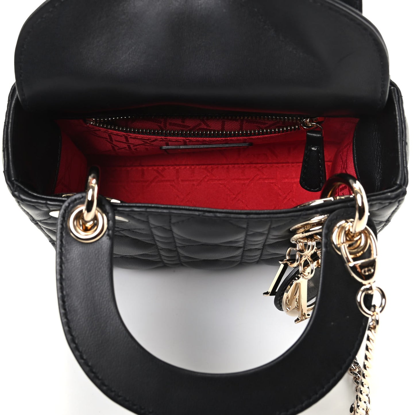 Lambskin Cannage Mini Lady Dior Black