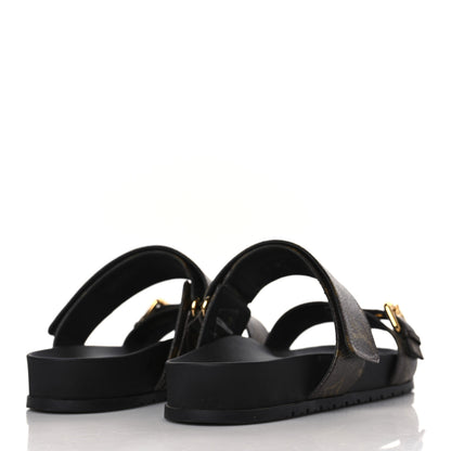 Louis Vuitton Patent Monogram Bom Dia Flat Mule Sandals 39 Black 4 of 8