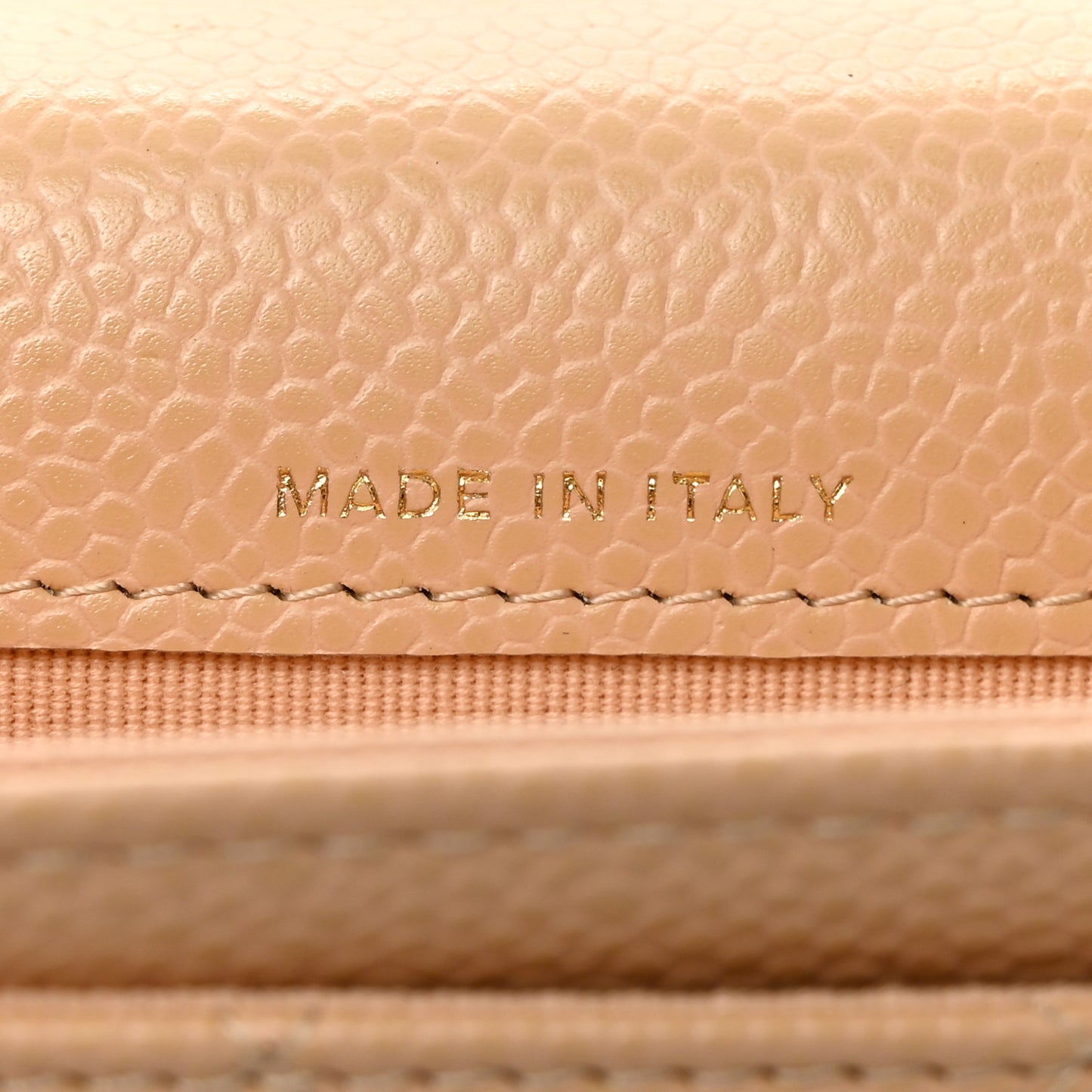 Caviar Quilted Flap Card Holder Wallet Beige