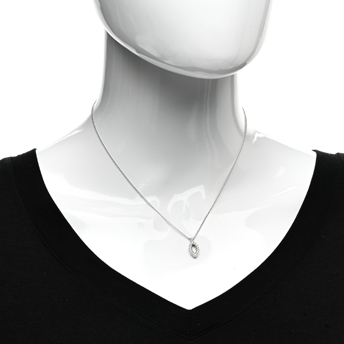 Platinum Diamond Swing Pendant Necklace