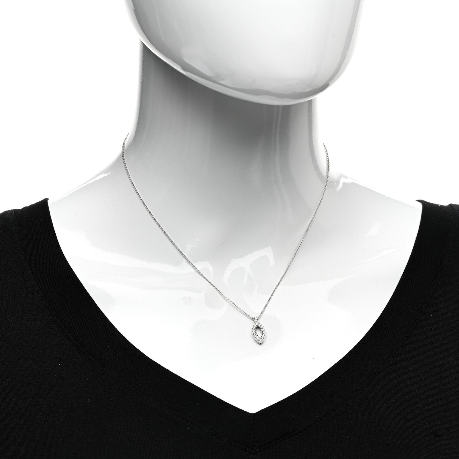 Tiffany Platinum Diamond Swing Pendant Necklace 2 of 4