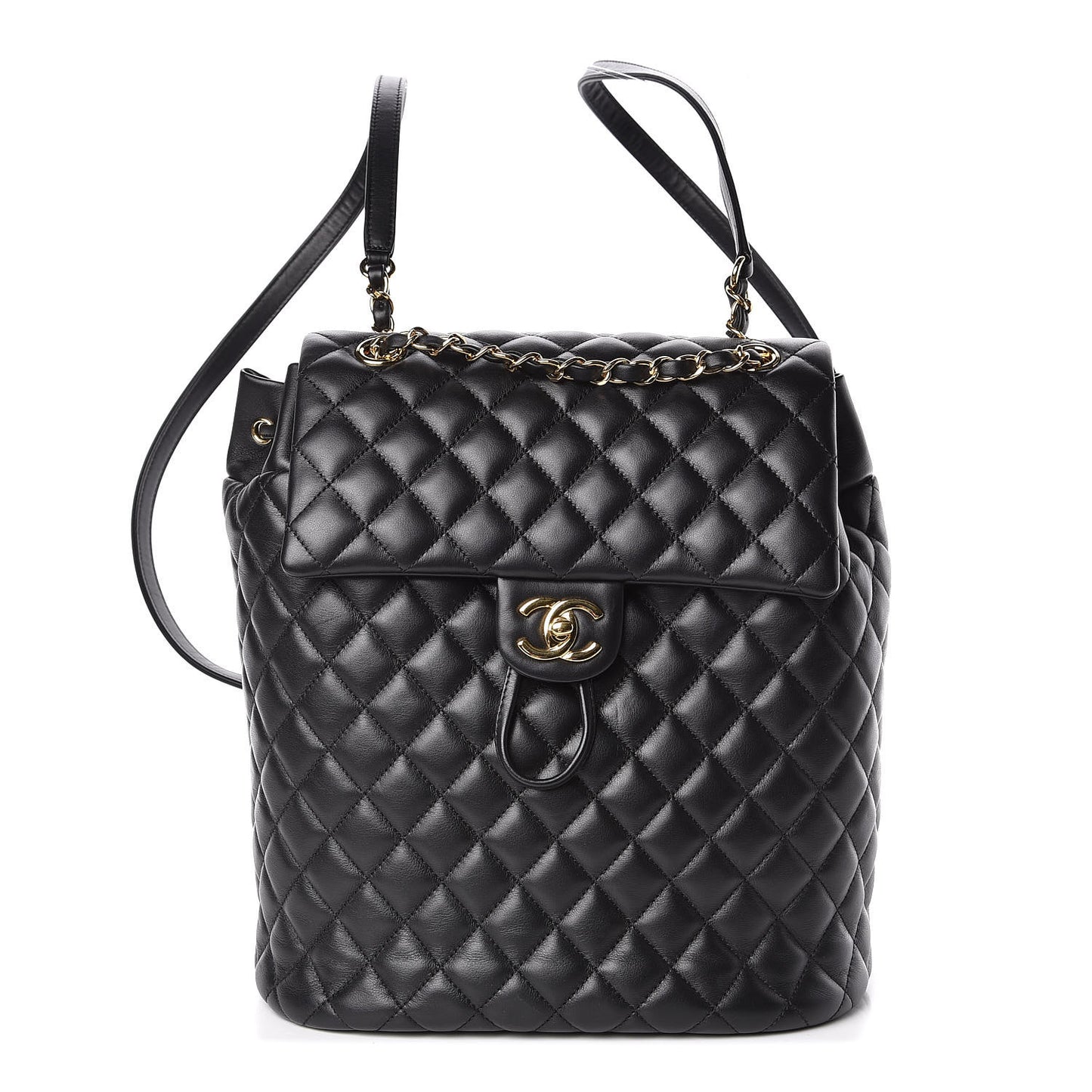 Lambskin Quilted Large Urban Spirit Backpack Black