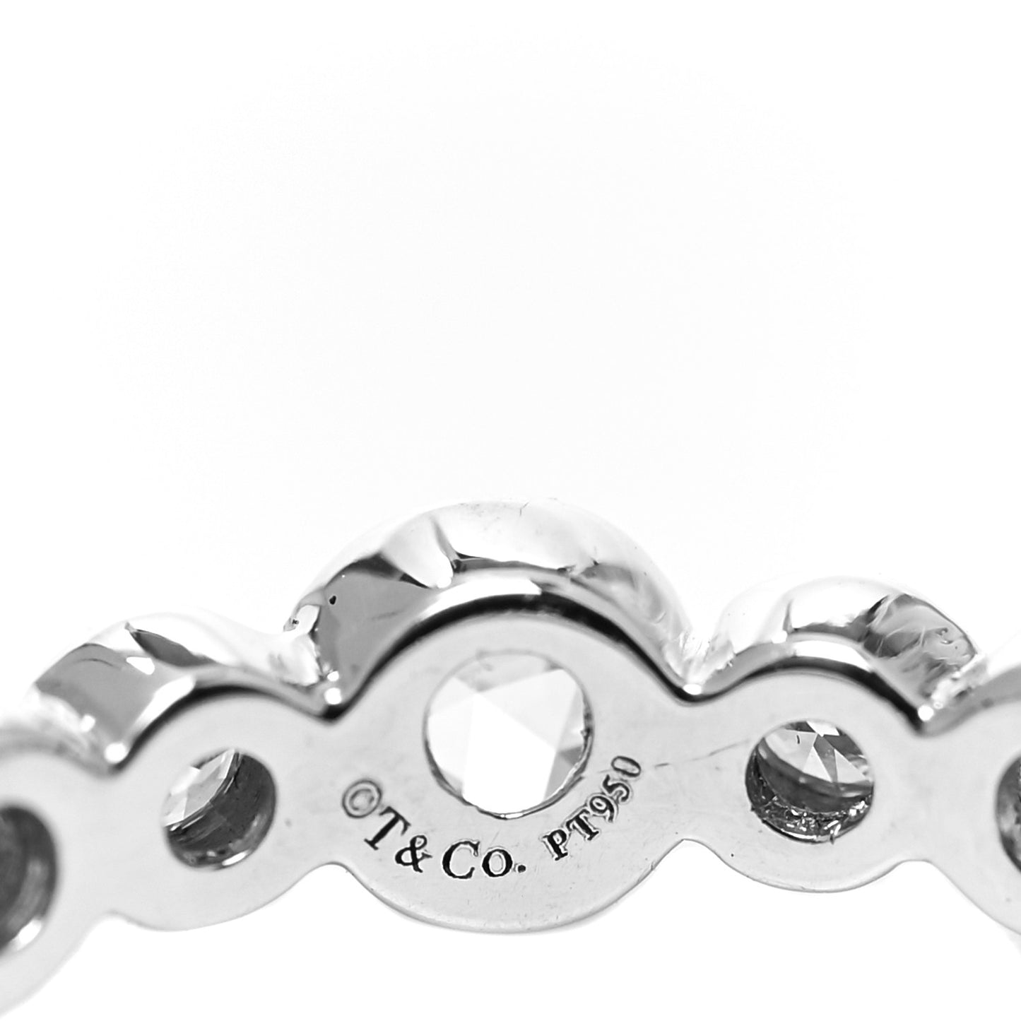 Platinum Diamond Narrow Cobblestone Band Ring 49 5