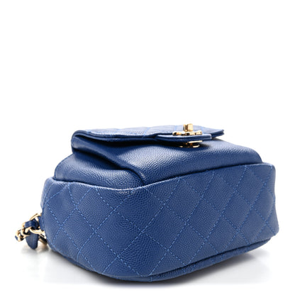 Chanel Caviar Quilted CC Day Camera Case Blue 4 of 10