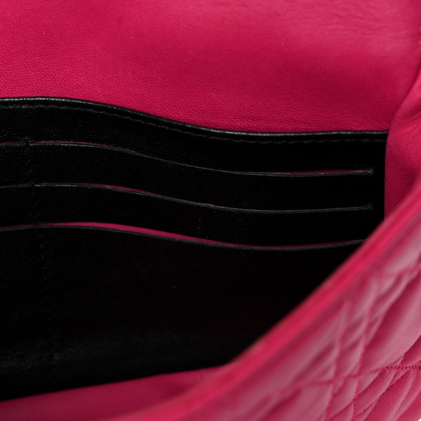Lambskin Cannage Miss Dior Promenade Pouch Fuchsia