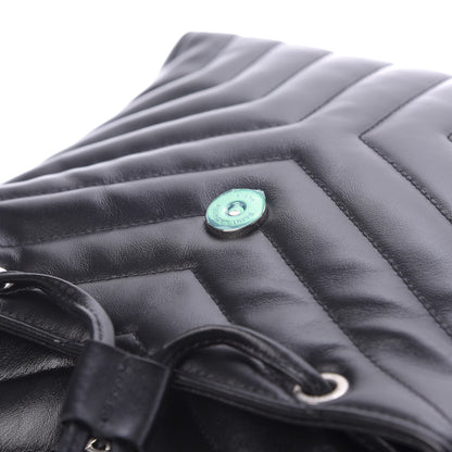 Saint Laurent Calfskin Y Quilted Monogram Small Loulou Backpack Black 9 of 10