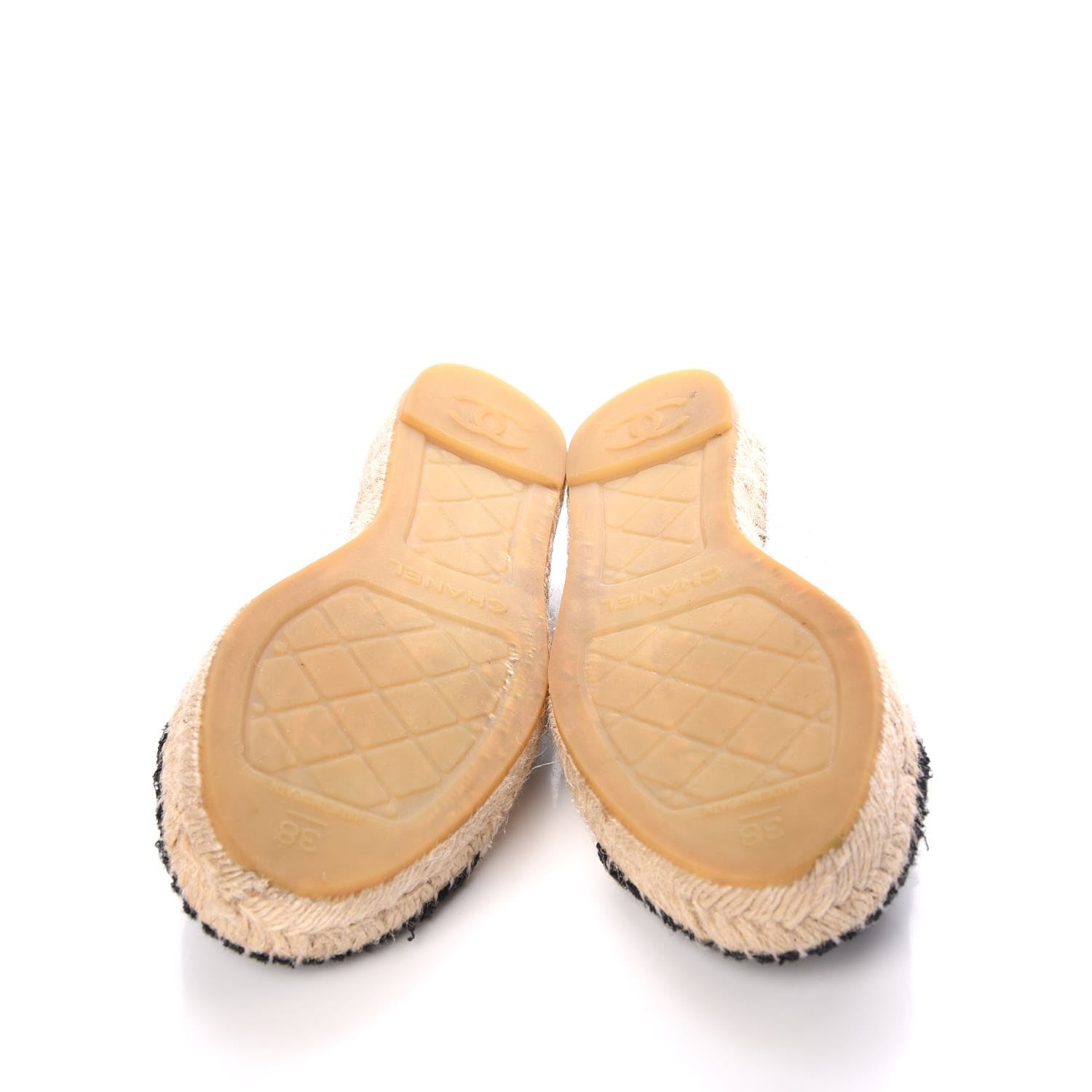 Chanel Terry Cloth CC Espadrilles 38 Silver Black 5 of 12