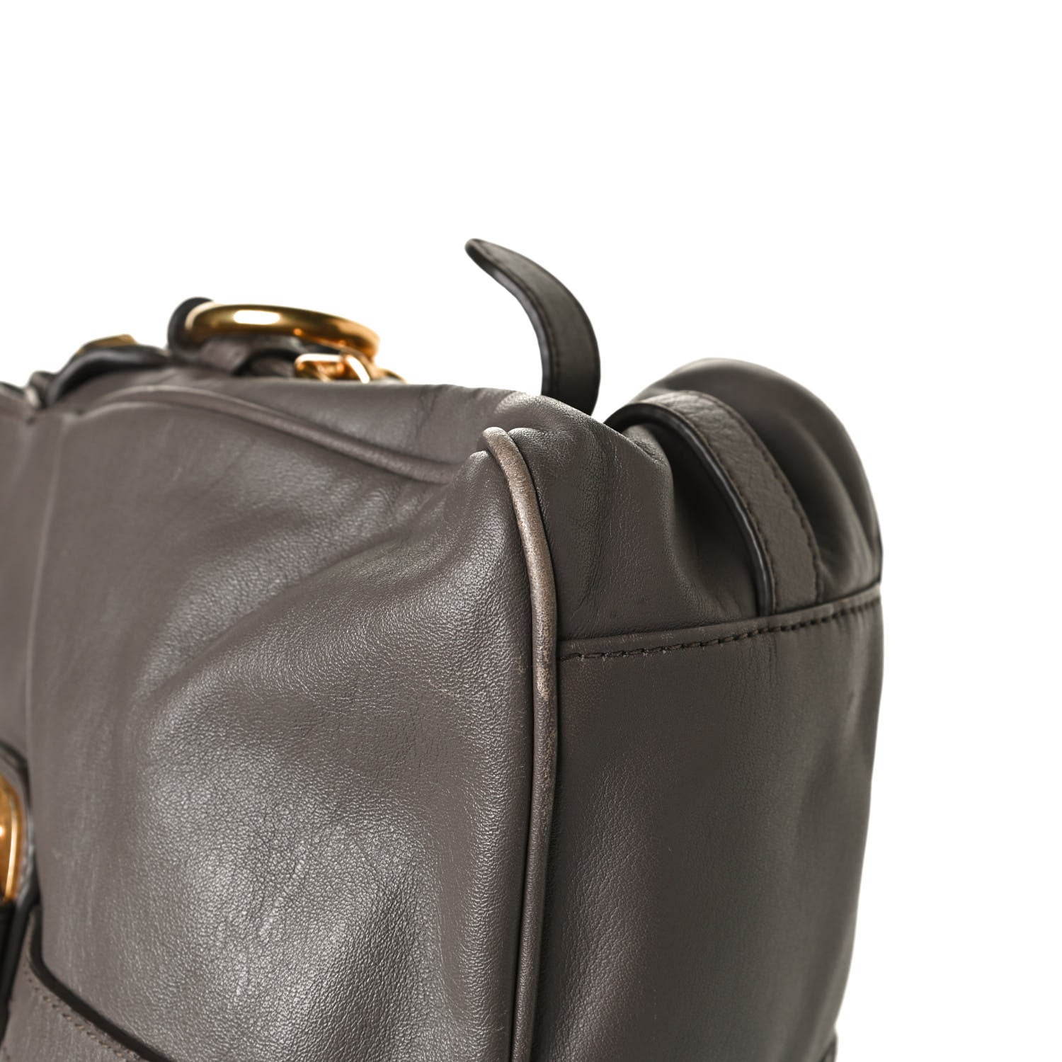 Prada Soft Calf Shopping Satchel Bag Bambu 25 of 27