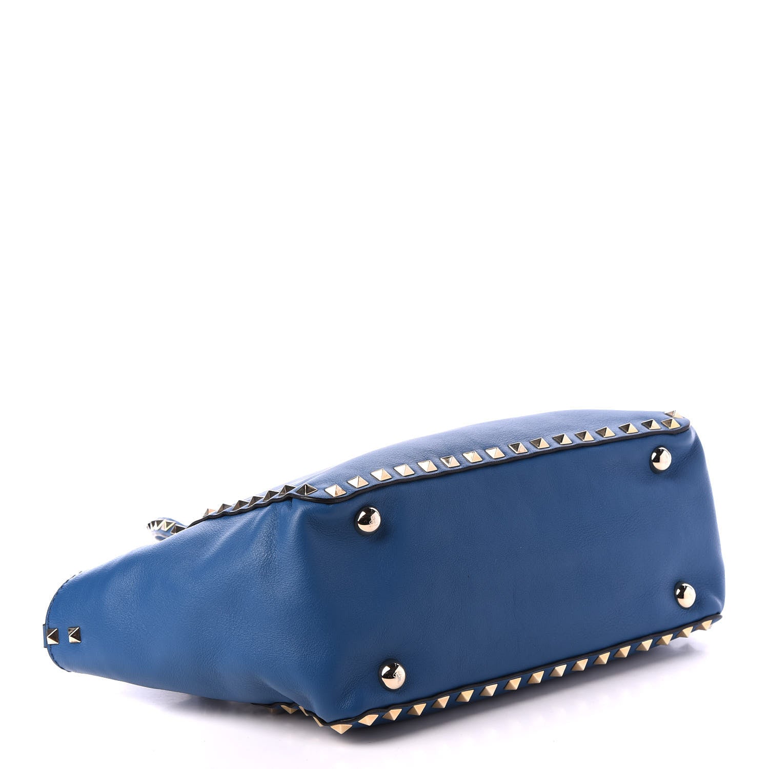 Valentino Garavani Vitello Small Rockstud Tote Blue Delft 3 of 10