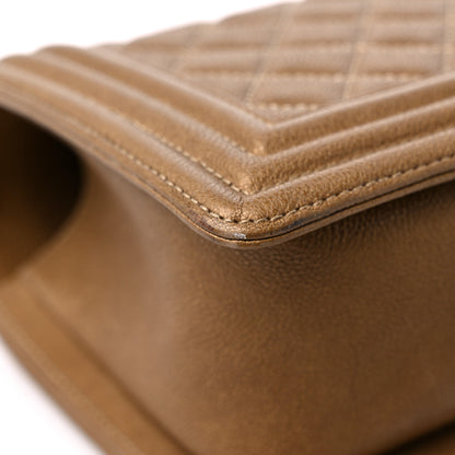 Chanel Caviar Quilted Medium Boy Flap Dark Gold 10 of 13