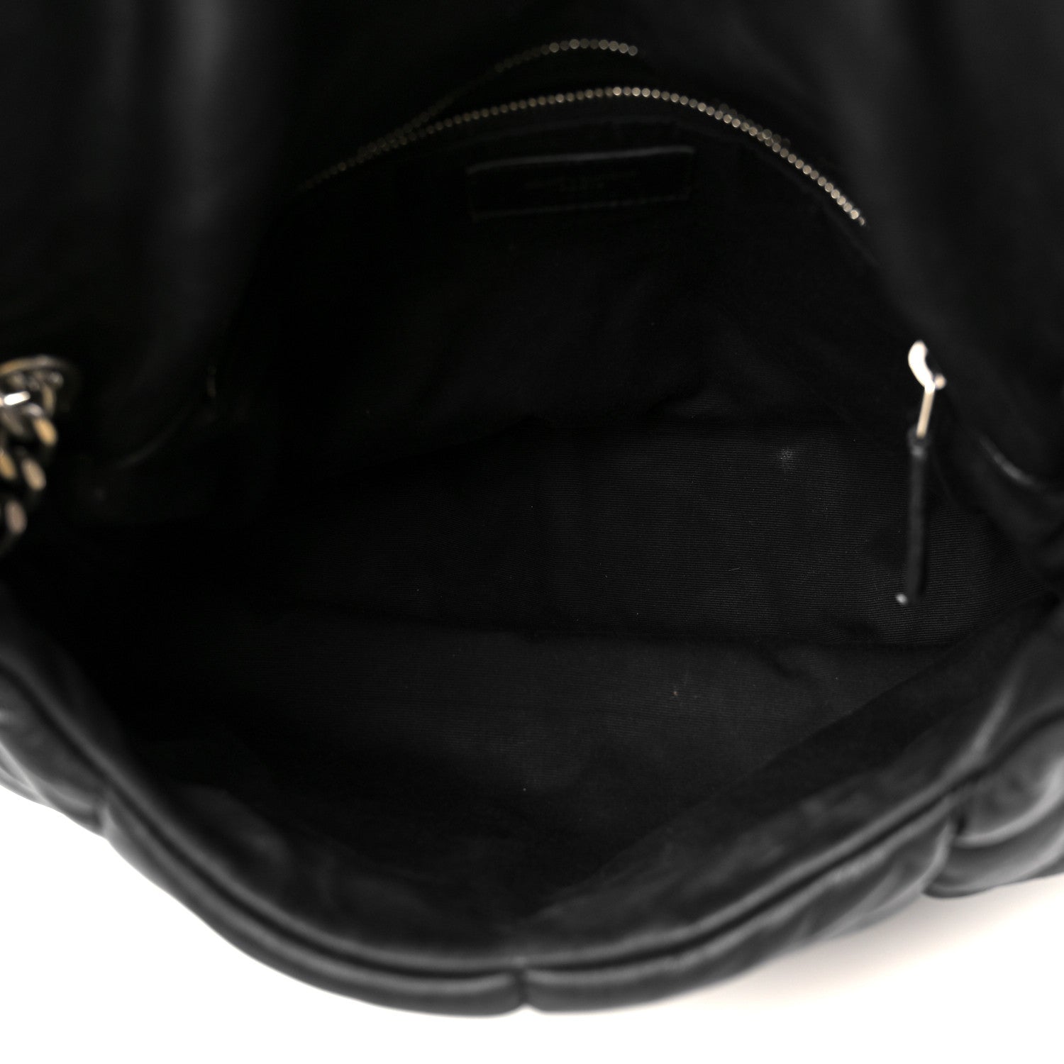 Saint Laurent Lambskin Quilted Medium Loulou Puffer Monogram Chain Satchel Black 5 of 11