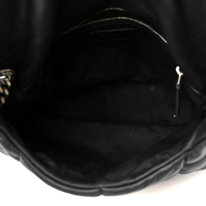 Saint Laurent Lambskin Quilted Medium Loulou Puffer Monogram Chain Satchel Black 5 of 11
