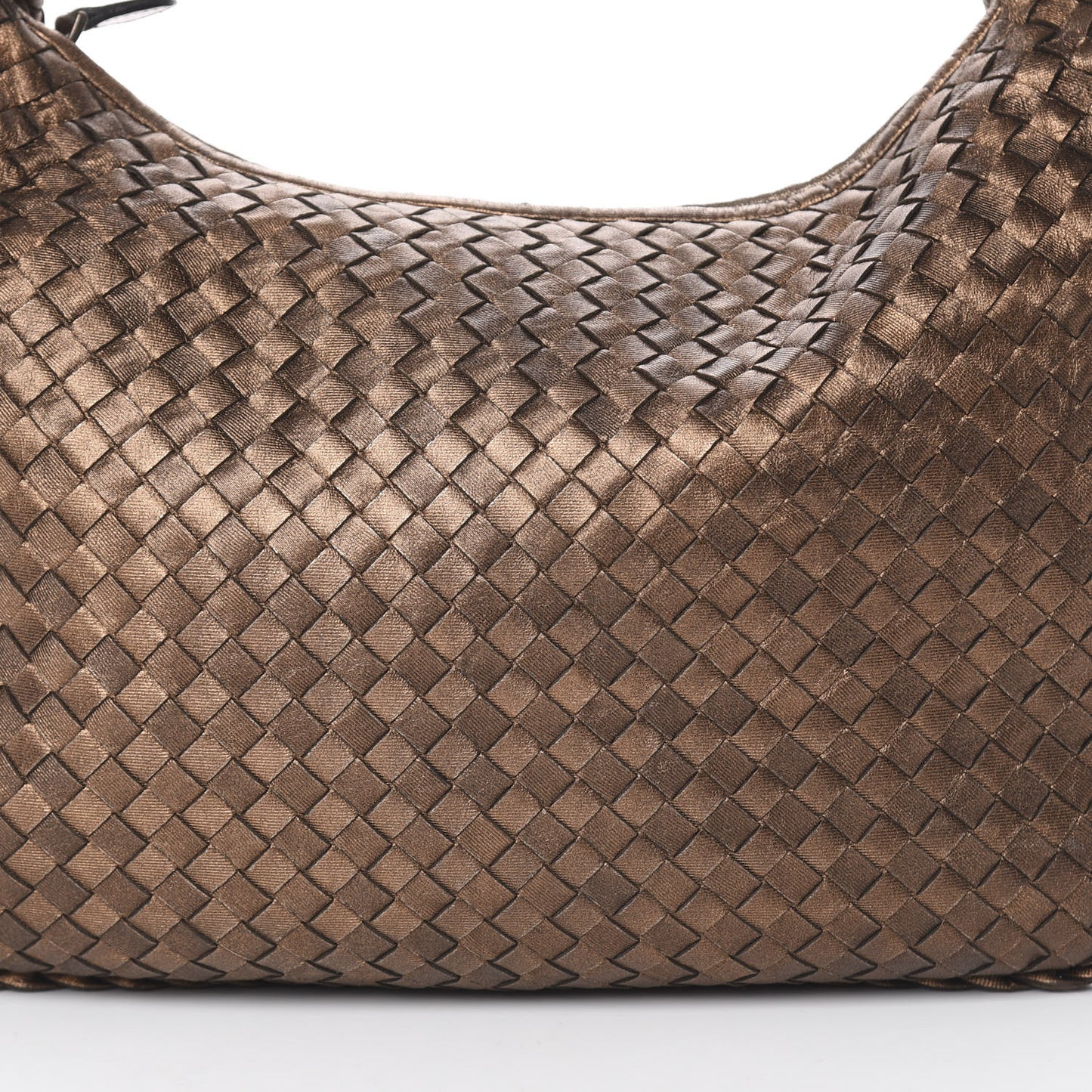 Metallic Nappa Intrecciato Medium Veneta Hobo Copper