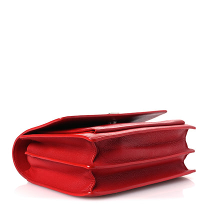Saint Laurent Grained Calfskin Medium Monogram Sunset Satchel Red 4 of 12
