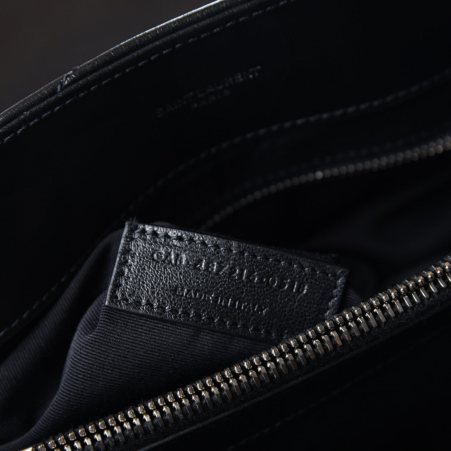 Calfskin Y Quilted Monogram Medium Loulou Chain Satchel Black