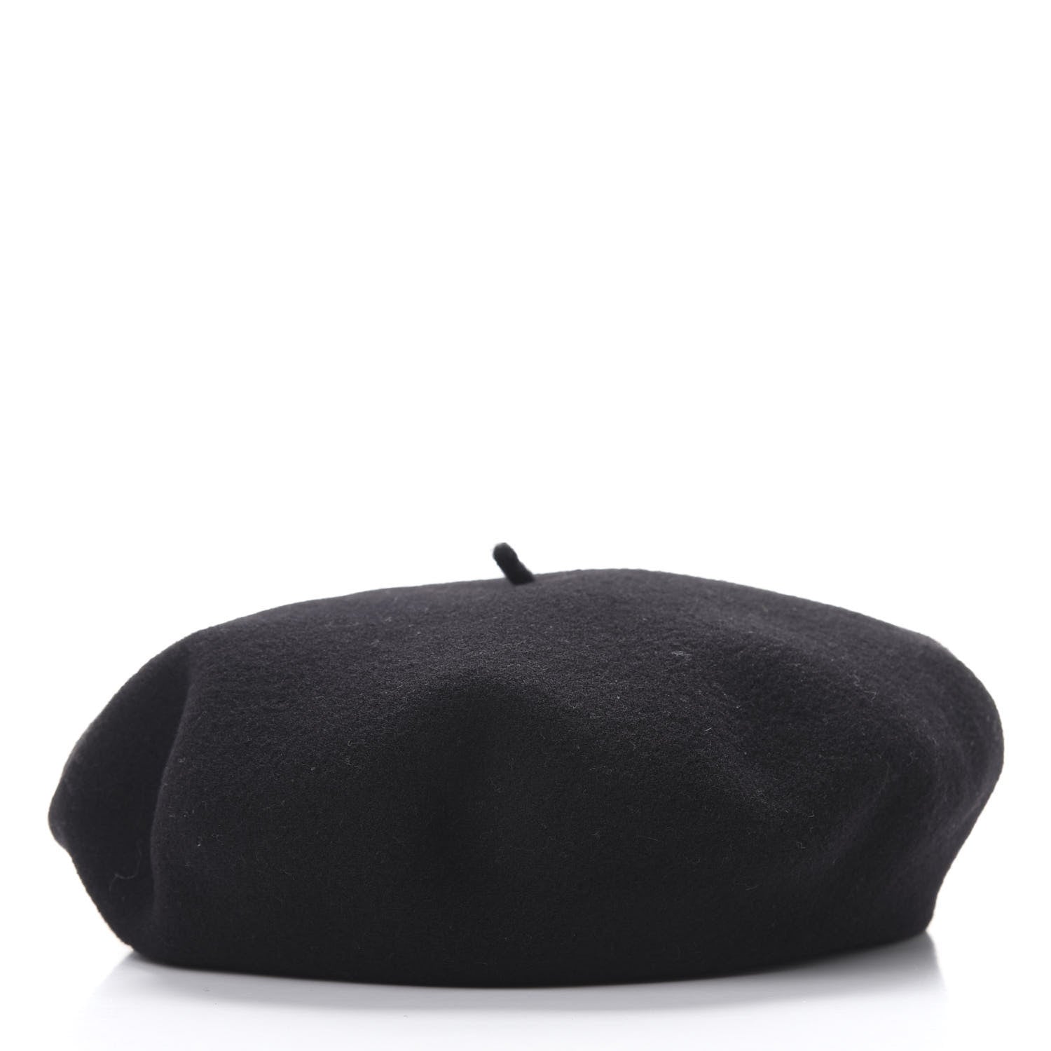 Hermes Merino Wool Clou De Sel Bonnie Beret 58 Black 3 of 9