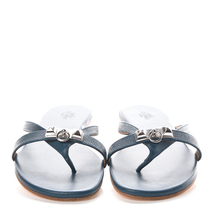Hermes Epsom Corfou Sandals 36 Bleu Curacao 2 of 8