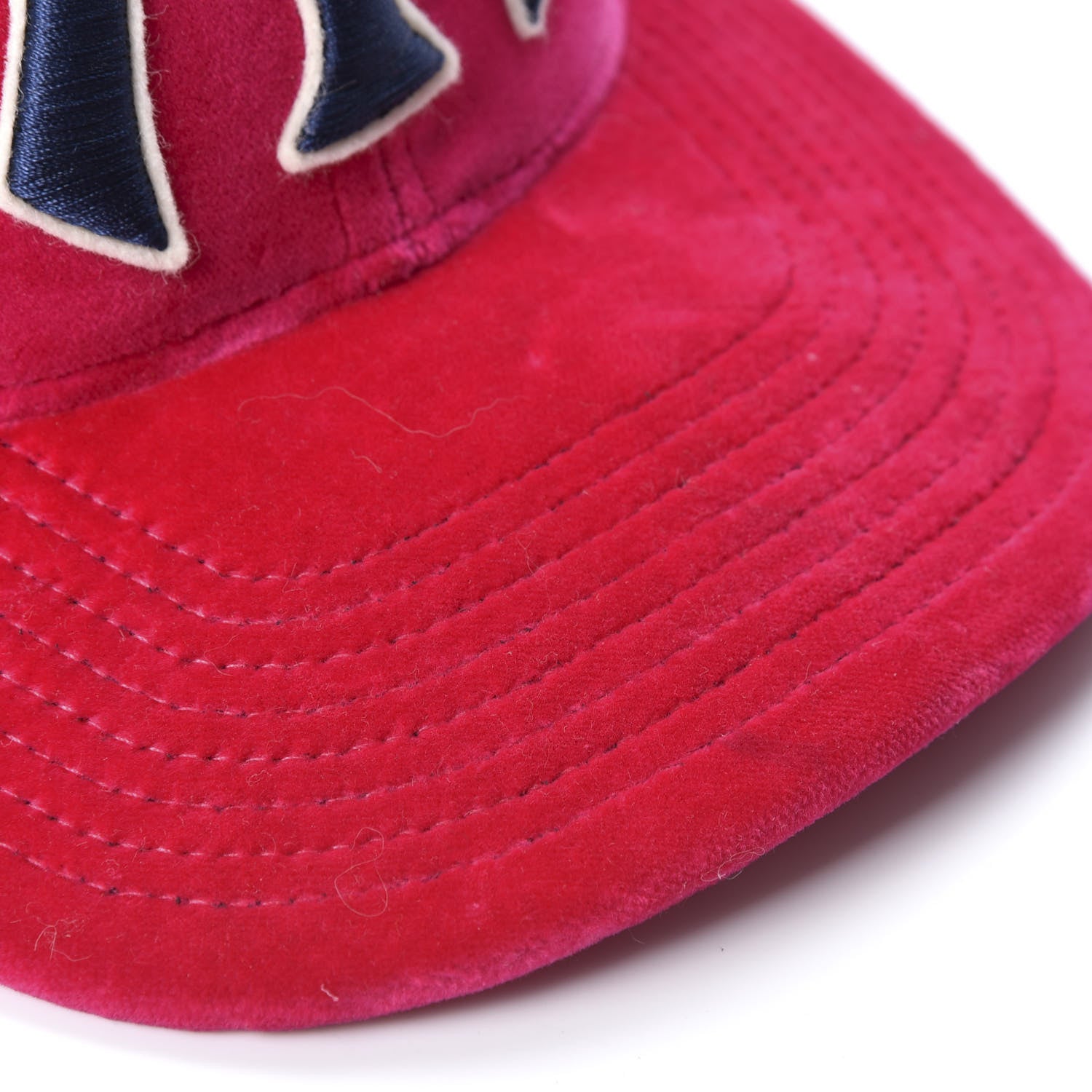 Gucci X MLB Velvet NY Yankees Baseball Hat 57-61 Pink 6 of 7
