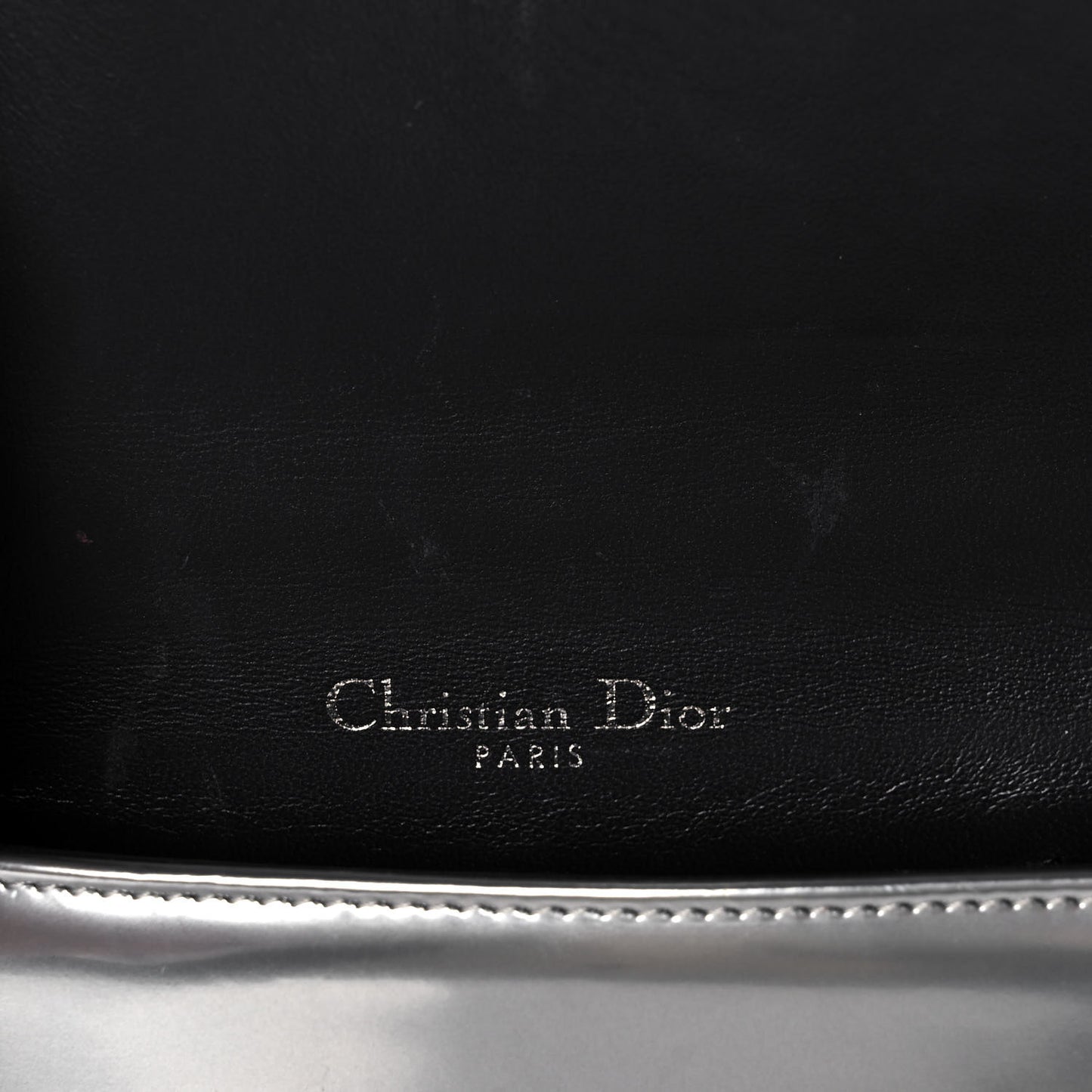 Metallic Patent Micro-Cannage Mini Diorama Flap Bag Silver