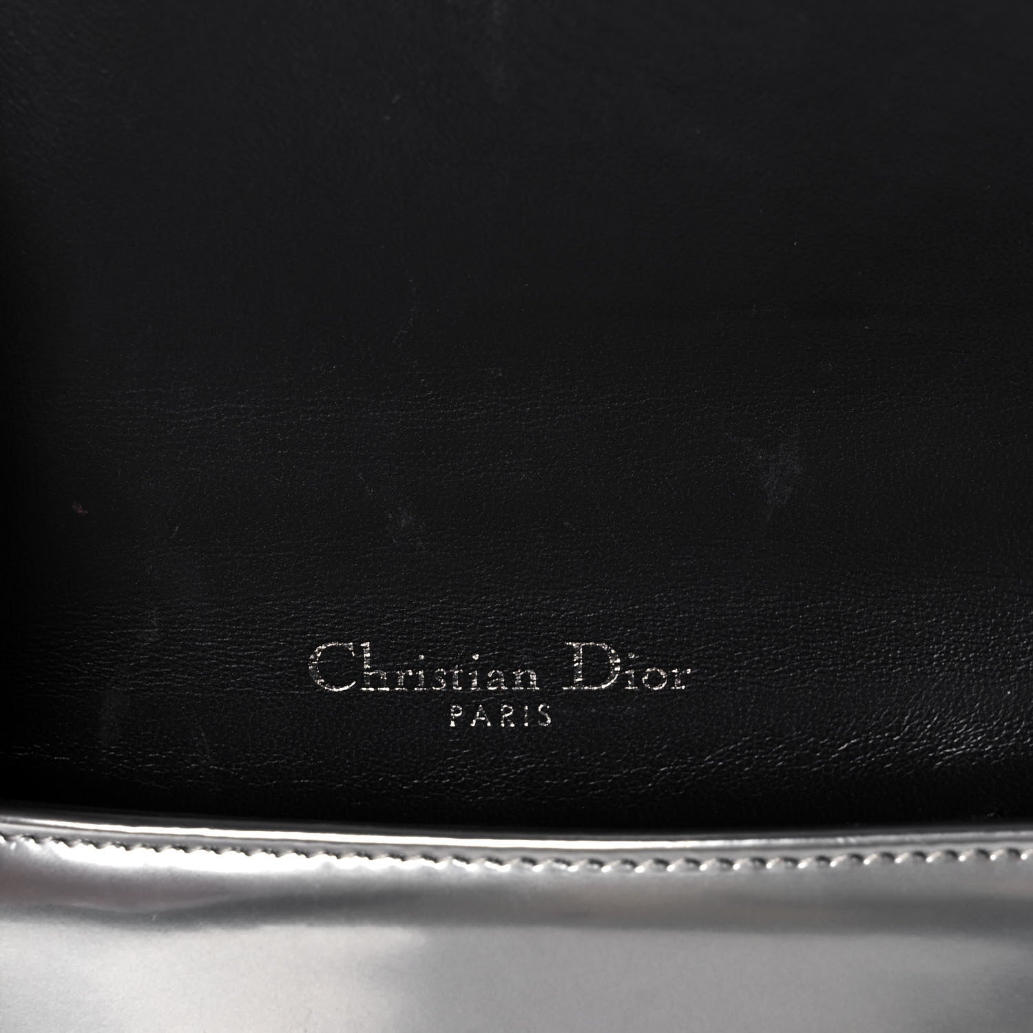 Christian Dior Metallic Patent Micro-Cannage Mini Diorama Flap Bag Silver 6 of 9