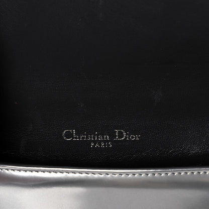 Christian Dior Metallic Patent Micro-Cannage Mini Diorama Flap Bag Silver 6 of 9