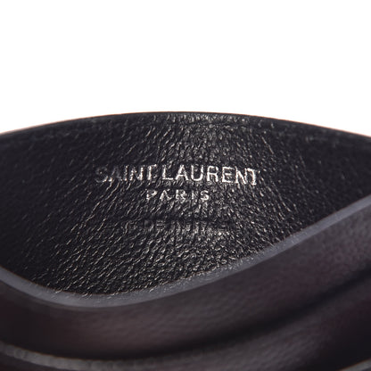 Saint Laurent Grain De Poudre Matelasse Chevron Monogram Credit Card Case Black 7 of 9