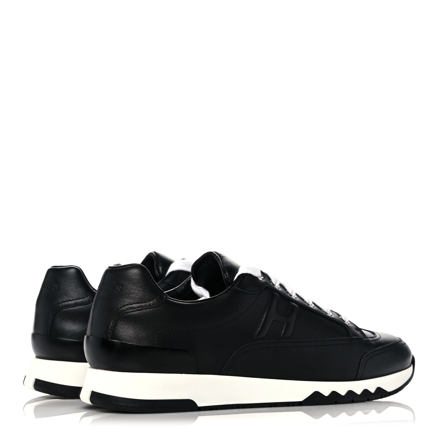Calfskin Womens Trail Sneakers 38 Black