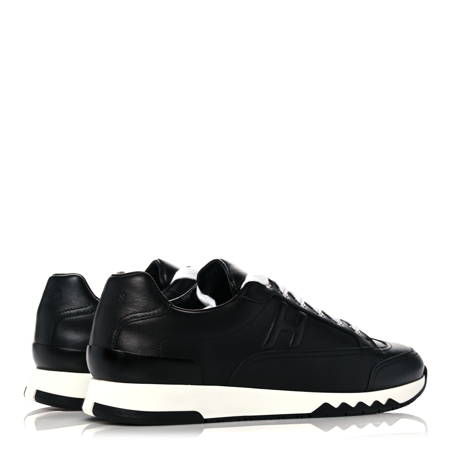 Hermes Calfskin Womens Trail Sneakers 38 Black 4 of 8